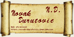 Novak Durutović vizit kartica